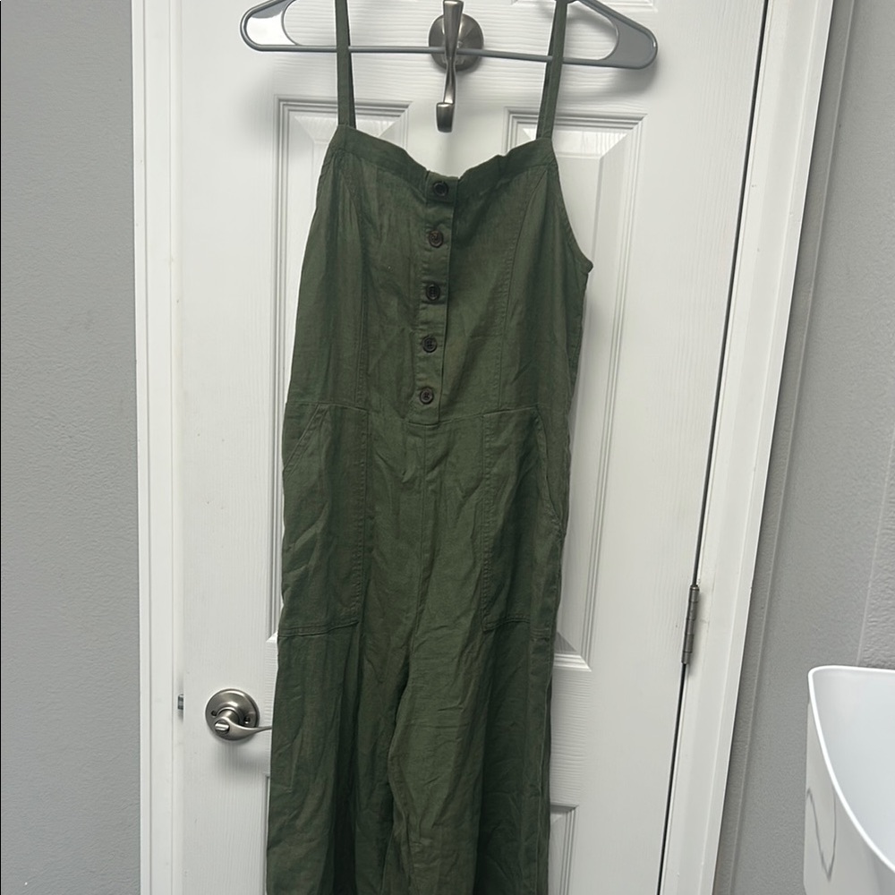 Green Button-Front Dress